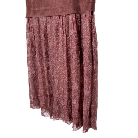 Listicle Layered Denim and Lace Skirt - Picture 2 of 6